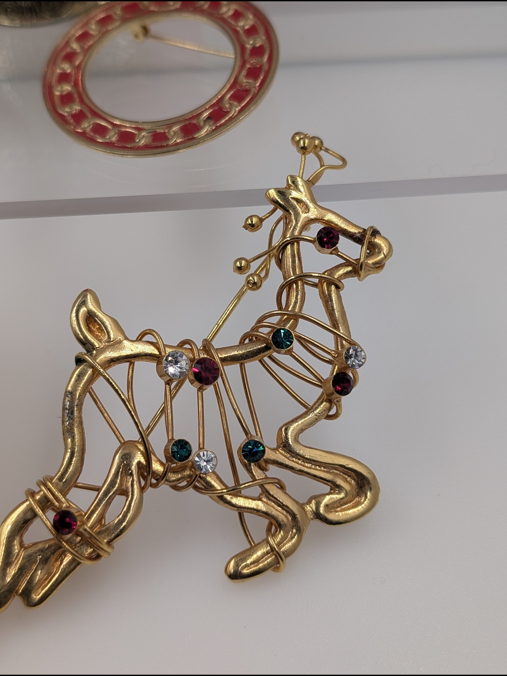 Vintage Holiday Christmas Brooch Lot Wirework Reindeer Angel Wreath Snowman 0222 - Picture 7 of 11
